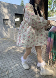Pink Floral Quilted Coat-Outfit