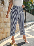 Plus-Size Women's Striped Print With Straight
