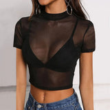 Toloer British Temperament Collage Super Short Sleeve Short Sleeve Round Collar Slim Women's T-Shirt One