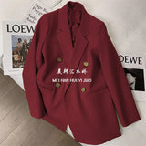 Toloer Spring And Autumn Outfit Fried Street Loose Leisure Versatile Autumn Suit Jacket Female Korean Black Suit Jacket-Outfit