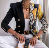 New Women's Coat Season Printing Xiaoxi Decoration Fashion Short Double Buckle Top