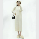 And Winter With Coat Sweater Dress Women Loose Fashion With Medium And Long Bottoming Over The Knee Knit