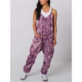Women's Check-Print Leisure Large Pocket Jumpsuit Wish Loose