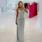 Silver Wrap Design Strap Maxi Dress-Outfit