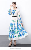 New Women's Dress Dress Oversized Dress Print 100 Folds T-Shirt With T-Shirt Holiday Casual