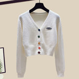 Toloer Summer Fashion Suit Female Net Red New Short Sweater Sweater With Sweatpants Casual Two Sets-Outfit