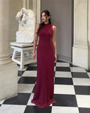 Ribbed Pleated Tank Long Dress-Outfit