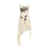 Toloer Summer New Women's Wear Print Slim High Waist Fashion Sling Sexy Backless Dress-Outfit