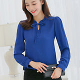 Daifei 2023 Winter Dress New Han Fan Chiffon Shirt Women's Long-Sleeved White Fashion Shirt Loose Blouse-Outfit