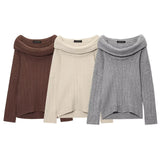 Homemade New Women's Sleeve Slot Sleeve Shoulder Knitted