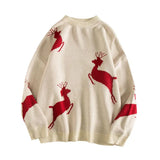 2022 autumn winter Long sleeve Keep warm sweaters men Korean O-neck elk Christmas couple pullover black red sweater
