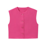 New Series Buckle Collar Vest Top