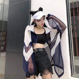 Summer Harajuku Sun Protection Coat Long Sleeve Transparent Jacket Gradient Sequin Female Jacket Women Feminine