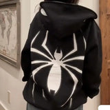 Puff Print Embroidered Zipper Hooded Street