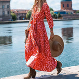 Toloer Spot 2024 Spring New Women's Fashion Print Holiday Wind Long Shirt Dress-Outfit
