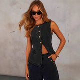 Selling New Solid Color Loose Fashion Long-Sleeved Denim Set Wide-Legged