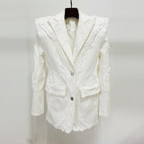 New Star Fashion Thick Shoulder Pad Tuxedos Denim Jacket