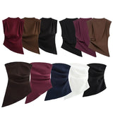 Women's Clothing 2025 Spring New New Fashion Folding Decoration Asymmetrical With Pad Shoulder Dress