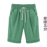 Toloer Sister Summer Dress Casual Pants Female Five Minute Pants Thin Money Outside Wearing Pants Large Size Women's Clothing 200 Catties Fat Mm Loose