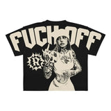 Harajuku Style T-Shirt Men's Hip-Hop Gothic Large Pattern Printed Punk Short-Sleeved Casual T-Shirt-Outfit
