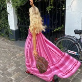 Women's Clothing 2025 Spring New Fashion Crochet Stitched Knitted Dress Holiday Style Sling