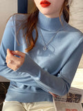 Milk Sweater Women Wear Semi-High Collar Knitted Bottomed Sweater In Autumn And Winter, A New 2023 Soft Top Inside-Outfit