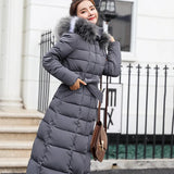 2024 New Fashion Korean Version Of Long Coat Slim Women's Hooded Long Sleeve Warm Padded Coat Tide-Outfit