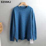 Autumn Winter O-NECK oversize thick Sweater pullovers Women 2021 loose cashmere turtleneck Sweater Pullover female Long