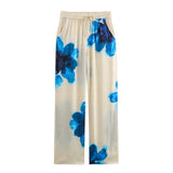 Toloer 2024 New Women's Print Vertical Sex Shirt Slacks 2183040 2183041-Outfit
