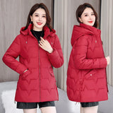 Winter Down Cotton-Padded Jacket Female Long Warm Cotton-Padded Jacket 2024 New Korean Version Fashion Pure Color-Outfit