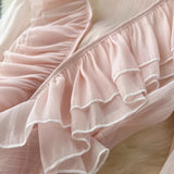 Pink Ruffles Sheer Rode Jacket-Outfit
