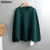 Autumn Winter O-NECK oversize thick Sweater pullovers Women 2021 loose cashmere turtleneck Sweater Pullover female Long