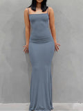 Strap Bodycon Rib Maxi Dress-Outfit