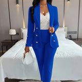 Toloer Hot Selling Sexy Wind Women's Wear For Solid Color Suit Collar Double Breasted Casual Suit Suit-Outfit
