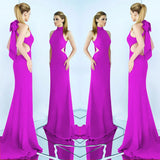 New Season Creative Women's Dress Hanging Neck Tie Temperament Long Dress Women's Evening Dress-Outfit