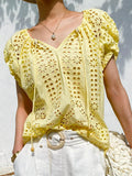 T-Shirt Holiday Style Embroidered Top Short Sleeve Summer French Design Sense South Oil Women's Lace Shirt