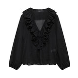 Homemade New Women's Dresses Classic Oceanic Laminated Decored Shirt