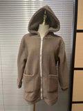 Hooded Ladies Plus Velvet Thick Coat All-match Jacket Pure Yellow Sweet and Cute Autumn and Winter Lamb Wool Loose Coat