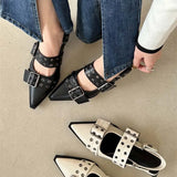 Small Fragrant Feng Tip Mary Jane Shoes Women 2025 Spring With Skirts Small Leather Shoes Retro Coarse Heel Single Shoes