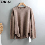 Autumn Winter O-NECK oversize thick Sweater pullovers Women 2021 loose cashmere turtleneck Sweater Pullover female Long
