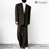 Spring New Leather Belt Short Skirt Belt Belt Belt Belt Belt + Two-Piece Pendant Broad Leg Pants Women Two Sets