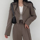 Toloer Suit Jacket Female 2024 Spring And Autumn Small Korean Fried Street New Version Of Casual Suit Jacket Female-Outfit