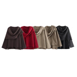 New Women's Dress With Asymmetrical Scarf Short Knitted