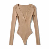 Style Trend Long-Sleeved V-Neck Buckle-Coat Shirt Bottoming Women's Solid-Colored Clothes Based