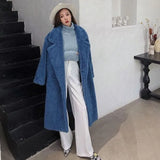 Pink Teddy Bear Long Coats Women 2022 Winter Thick Warm Oversized Chunky Outerwear Faux Lambswool Fur Coats Solid High
