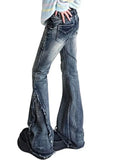 Raw Trim Splice Low Rise Flare Jeans-Outfit