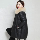 Leather Black Jacket Female Faux Mink Fur Winter Autumn Coat For Parka Women Women Campera Mujer Sheepskin Coats