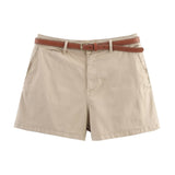 Homemade New Women's Oceaned Cheesy With Belt Casual Shorts