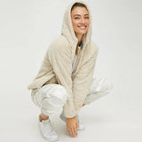 Faux Fur Coat Hooded Pockets Jackets Women Autumn Winter 2021 Casual Solid Long Sleeve Teddy Coat Fleece Zip Up
