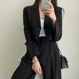 Toloer Suit Jacket Female 2024 Spring And Autumn Small Korean Fried Street New Korean Version Of The Casual Suit Jacket-Outfit